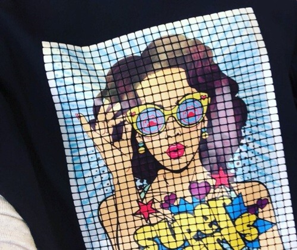 Металлизированная пленка, квадратиками (240mm*1000mm), 1м погонный