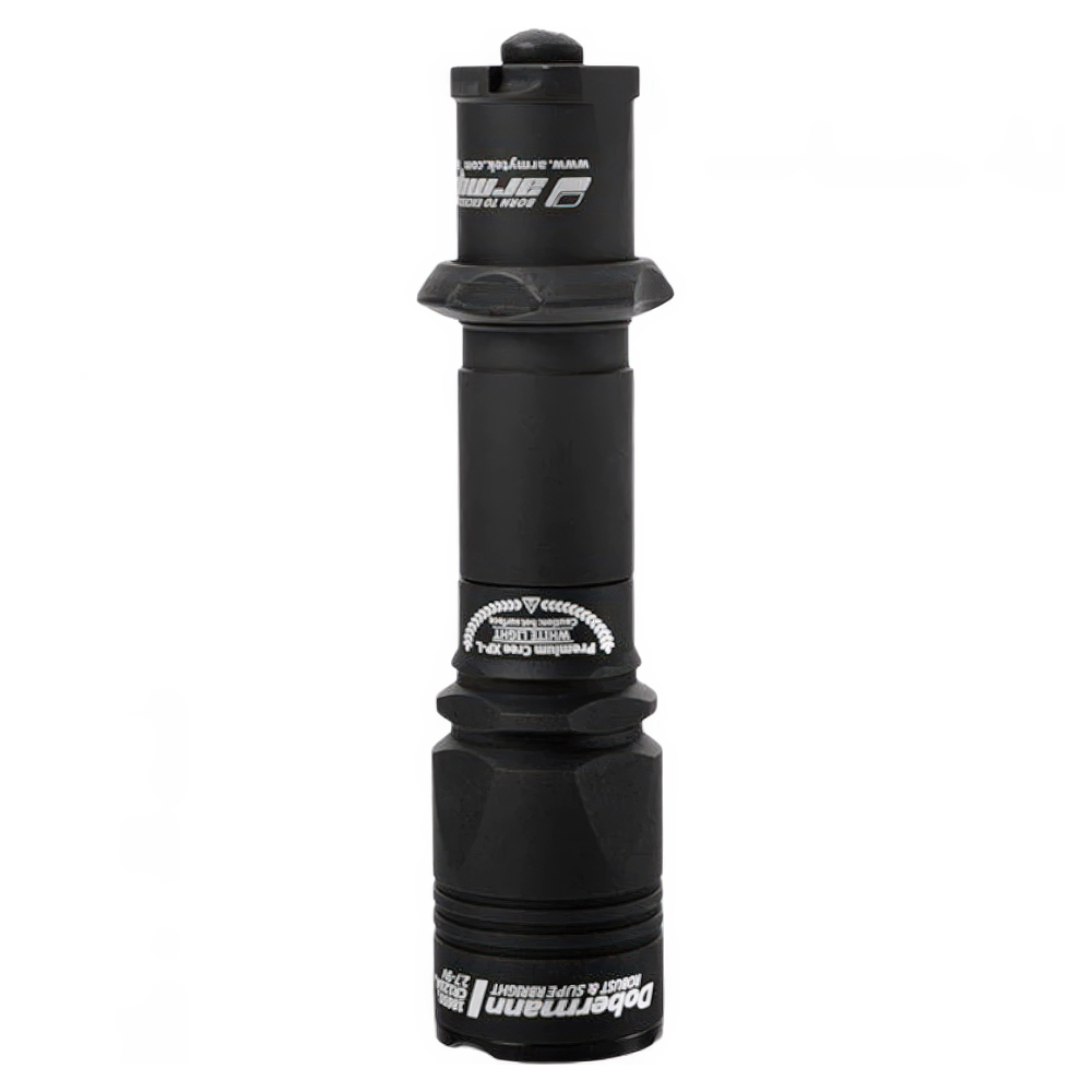 Тактический фонарь Armytek Dobermann XP-E2 (красный свет) — красный свет: минимизирует заметность как для животных, так и для людей, что делает фонарь отличным выбором для охоты и тактических операций.