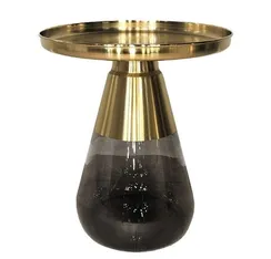 Журнальный столик Zeigna Tall, Ø50х52 см, дымчатое стекло, золото