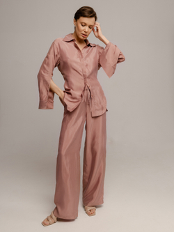 Костюм пижамный из итальянской вискозной ткани пепельно-розовый