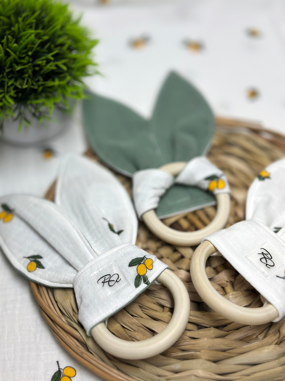 Муслиновая пеленка Лимончики 90*130 (+/-5см)