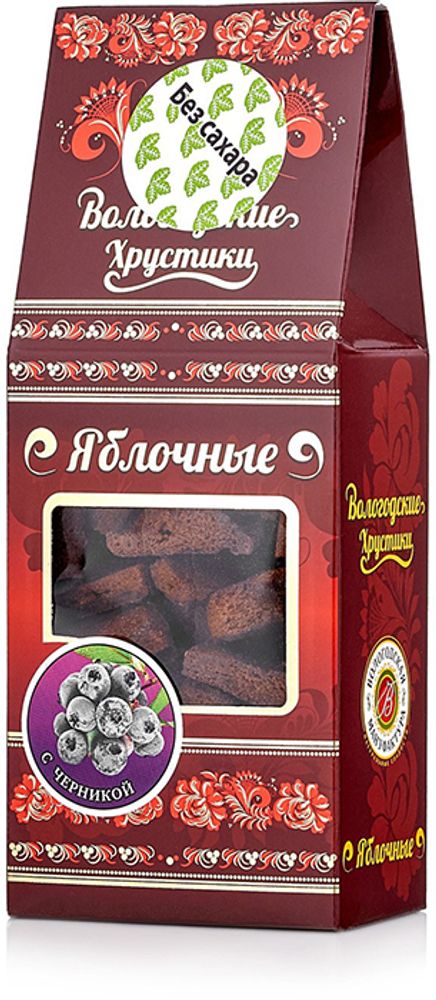 Хрустики яблочные без сахара с черникой Вологодская Мануфактура 60г