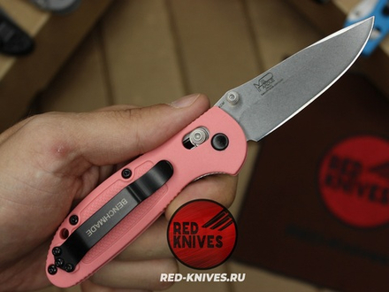 Нож Benchmade 556 Griptilian Mini - розовый нейлон, клинок стоунвош RK/Н34