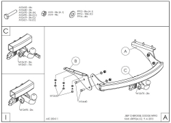Фаркоп оцинкованный Galia J009C для Jeep Cherokee 2007-2013, Dodge Nitro 2007-2012(паспорт и сертификат в комплекте)(без электрики)