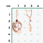 Серьги «Парад планет» с английским замком из комбинированного золота с миксом камней