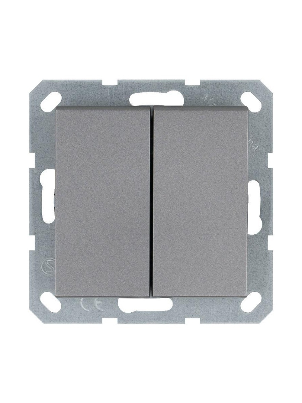 Кнопка 2-кл. 10А IP20 с переключающим контактом механизм алюм. Jasmart G3020S