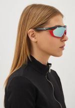 Спортивные очки с диоптриями 720armour Analog Pro / Matte Dark Grey / Matte Carmine Gasket / Smoke Full Blue White Lens