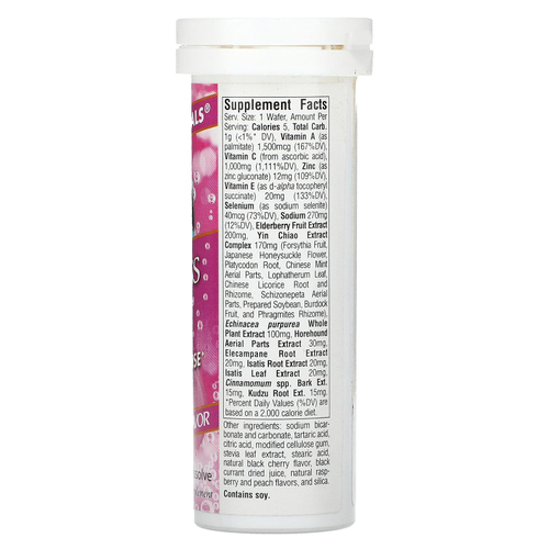 Source Naturals, Wellness Fizz, иммунная защита, натуральные ягоды, 10 вафель