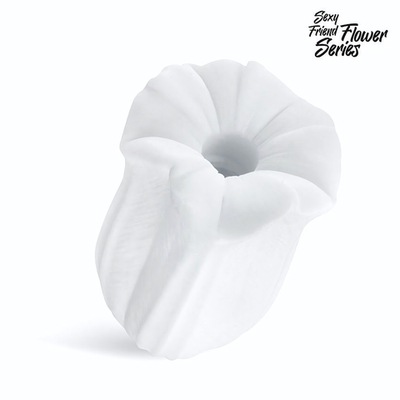 Белый нереалистичный мастурбатор в форме бутона цветка Datura (Цвет: белый)