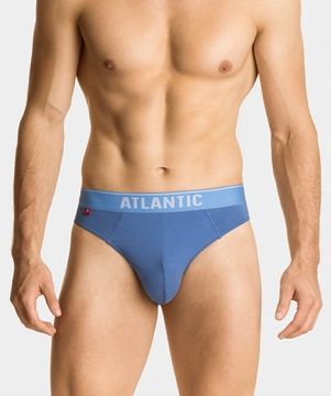 Мужские трусы (3шт) слипы спорт Atlantic 3MP-125, светло-голубые + серый меланж + черные