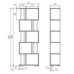 Стеллаж напольный Фаллет 5 полок 60х30х177 см, дуб сонома