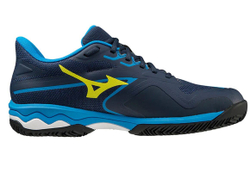 Мужские кроссовки теннисные Mizuno Wave Exceed Light 2 CC - dress blues/bolt2 neon/closine