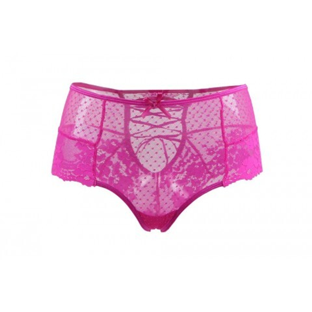 Трусики на высокой посадке Lace Strappy, розовые, XL