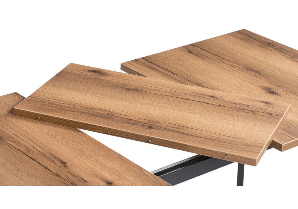 Стол раскладной Колон Лофт 120(160)х75х75 25 мм дуб делано темный / матовый черный