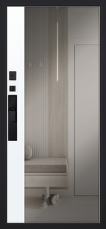 Стальная дверь "Plata" с зеркалом