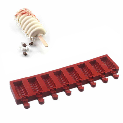 Форма силиконовая для мороженого "Рифленая" 33*66 мм, 8 ячеек