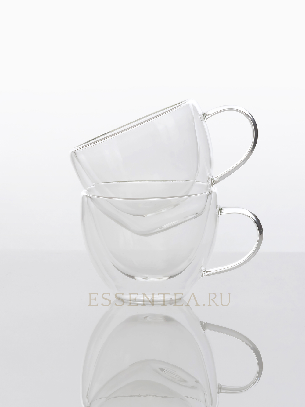 Чашка из боросиликатного стекла с двойными стенками и с ручкой 280 мл