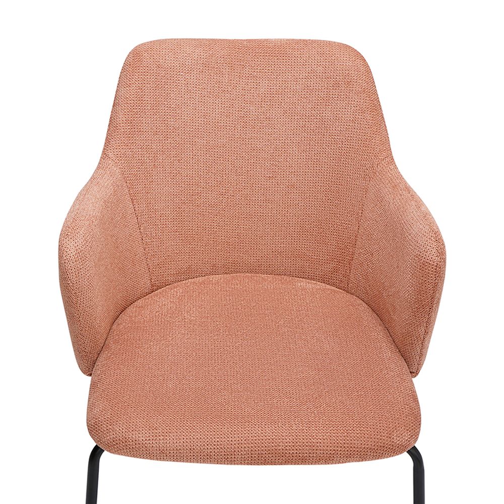 Стул Dwight, фактурный шенилл, коралловый