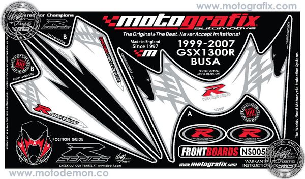 Наклейка Motografix NS005U для мотоциклов SUZUKI GSX-R 1300 Hayabusa &#39;99-07