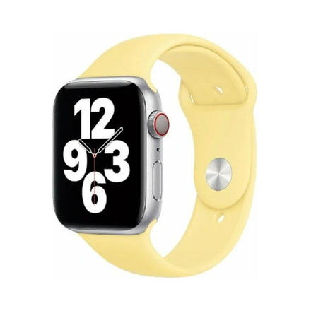 Силиконовый ремешок Apple Watch, 42/44/45, S/M, бледно-желтый