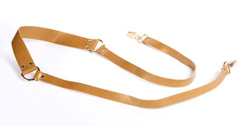 Ремень для сумки с металлической фурнитурой - 92 см, золотисто-оливковый с золотом