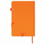 Ежедневник недатированный А5 138x213 мм BRAUBERG "Finest" под кожу, резинка, 136 л., оранжевый, 111873