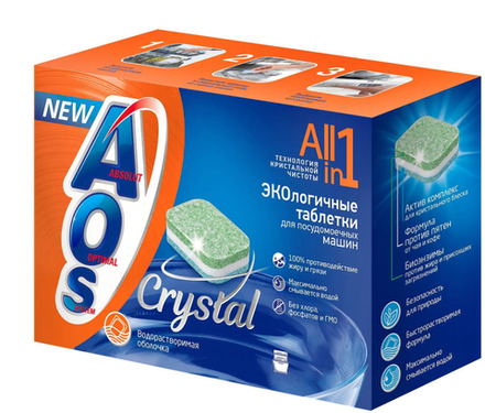 АОС Таблетки для посудомоечных машин Crystal /25шт
