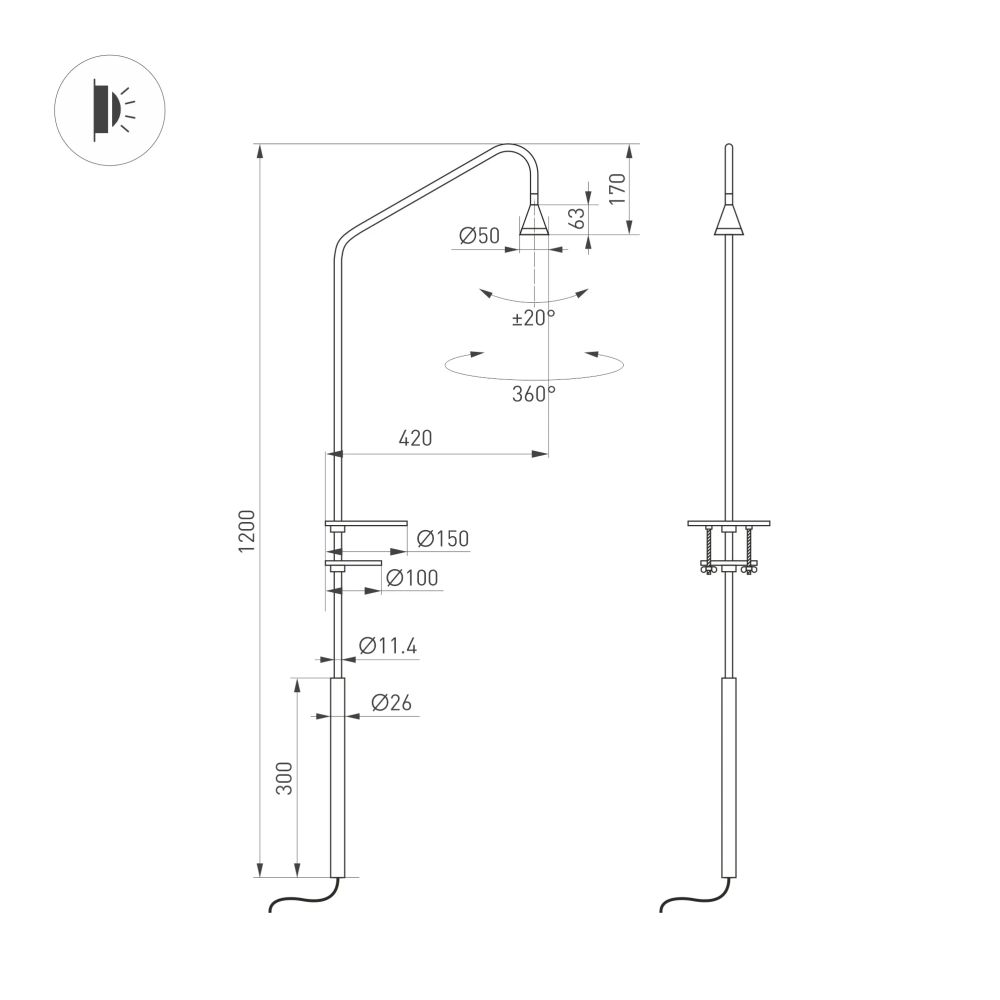 Светильник SP-RINAR-TAB-5W Warm3000 (BK, 36 deg, 230V) (Arlight, IP20 Металл, 5 лет) 059324