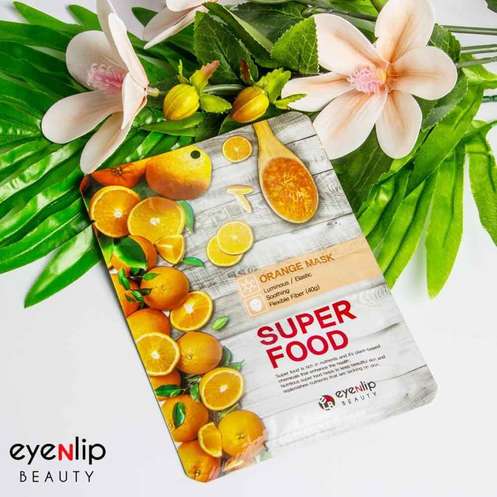Тканевая маска с экстрактом апельсина Eyenlip Super Food Mask - Orange. Страна производитель: Корея (Уход за лицом)