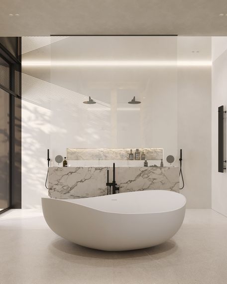 Ванна из искусственного камня ABBER Stein AS9639 белая матовая