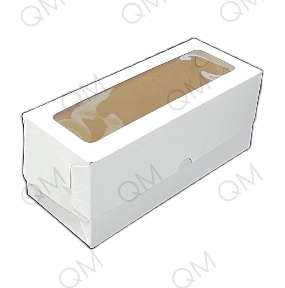 Коробка для рулета с вклеенным окном 300*120*120 мм (белая), 50шт