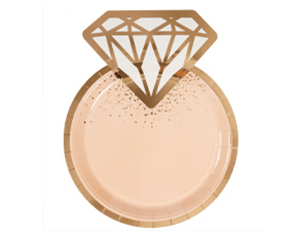 Тарелка фигур Свадьба LUX Peach 25см6штG