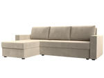 Диван угловой Траумберг Лайт левый угол, Бежевый, Микровельвет, 117130L