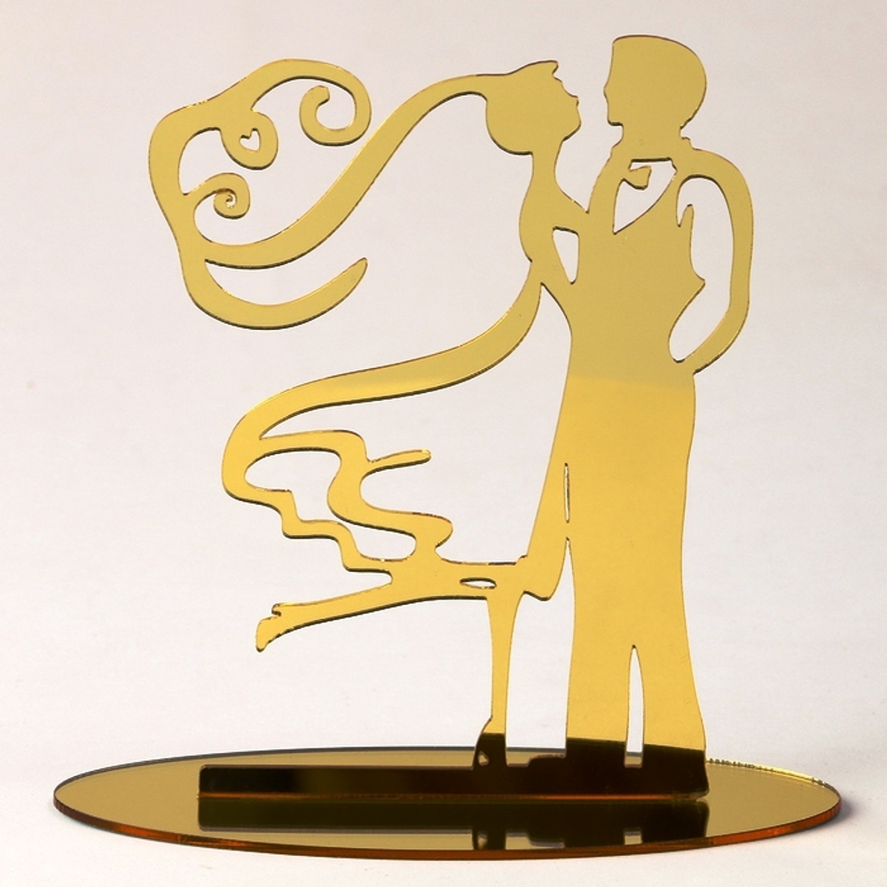 Топпер для торта на подставке «Свадьба», золотой