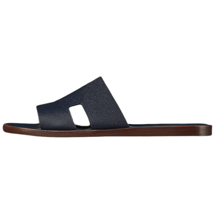 Hermes Izmere comfortable and versatile fashion sandals Men's navy blue, H152415Z H1