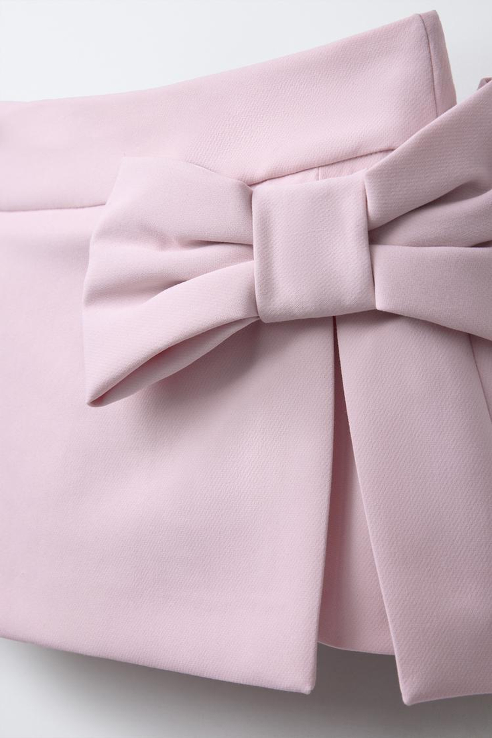 ZARA ЮБКА-ШОРТЫ С БАНТИКОМ, СВЕТЛО-РОЗОВЫЙ