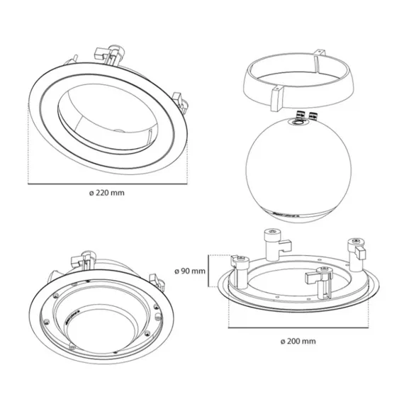 Elipson Planet In-Ceiling Mount M White