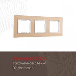 Рамка на 3 поста Arte Milano am-503.02 503.02-3.shampan