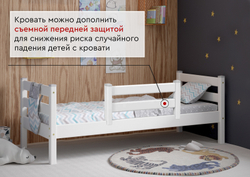 Вариант 8 Угловая кровать "Соня" с наклонной лестницей Белый