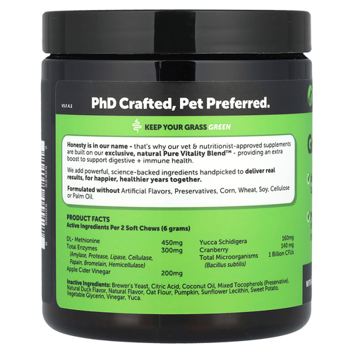 Pet Honesty, Grass Green, для собак, утка, 90 жевательных таблеток, 270 г (9,5 унции)