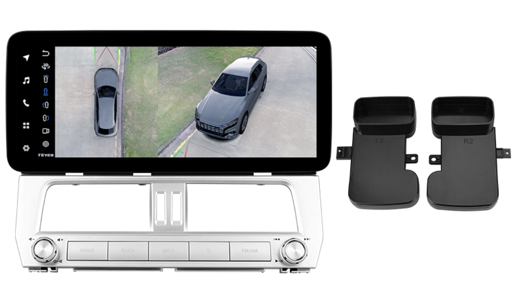 Магнитола Toyota Land Cruiser Prado 150 2017-2019 - Teyes LUX ONE 360 монитор 12.3" 2K QLED на Android 10, ТОП процессор, CarPlay, 4G SIM-слот, 6/128 ГБ, 4 камеры в комплекте