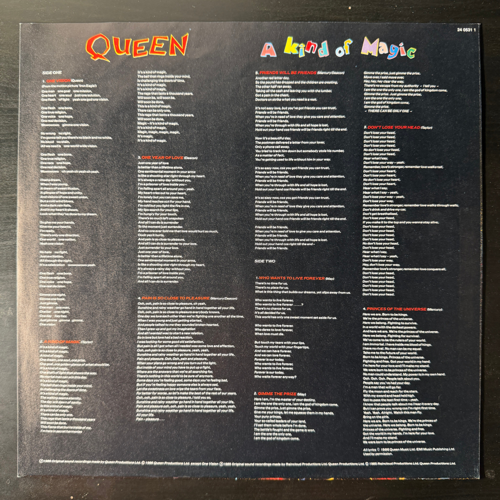 Queen ‎– A Kind Of Magic (Европа 1986г.)