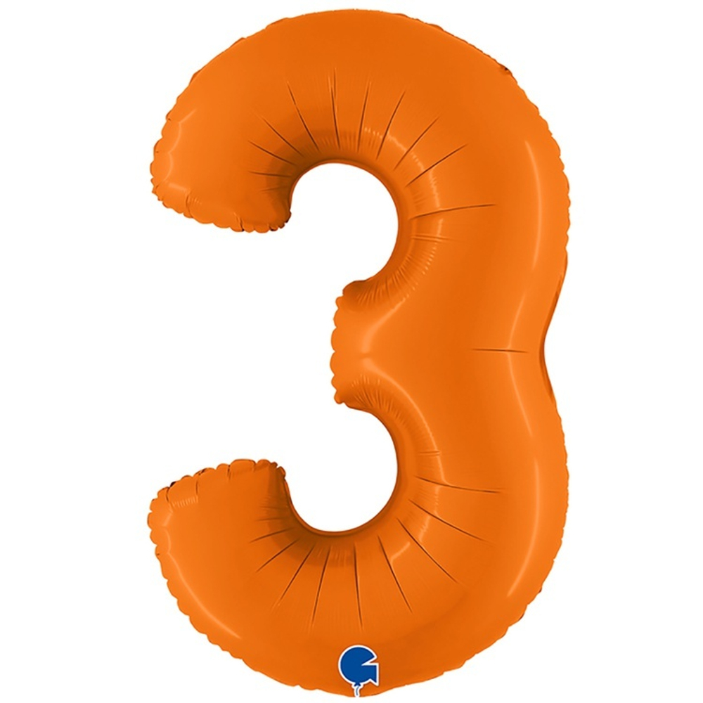 Шар ЦИФРА 3 Пастель Orange 40" 102 см