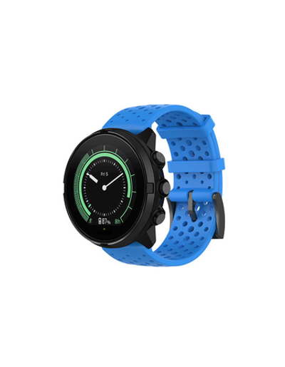 Силиконовый дышащий ремешок Suunto 24 mm для 9 / 9 Baro / 7 / D5 / Spartan Sport быстросъемный (Athletic 1) короткий (Голубой)