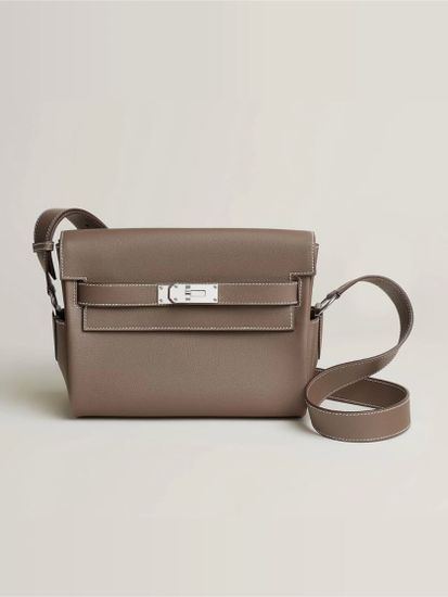 Сумка Hermes Kelly Messenger PM Etoupe Evercolor Palladium Hardware