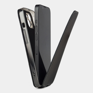 Чехол для iPhone 15 Plus из кожи теленка, цвета черный