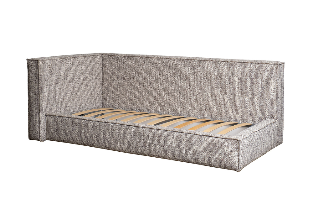 Кровать детская угловая 114х215х80см Garda Decor Runa шенилл серая