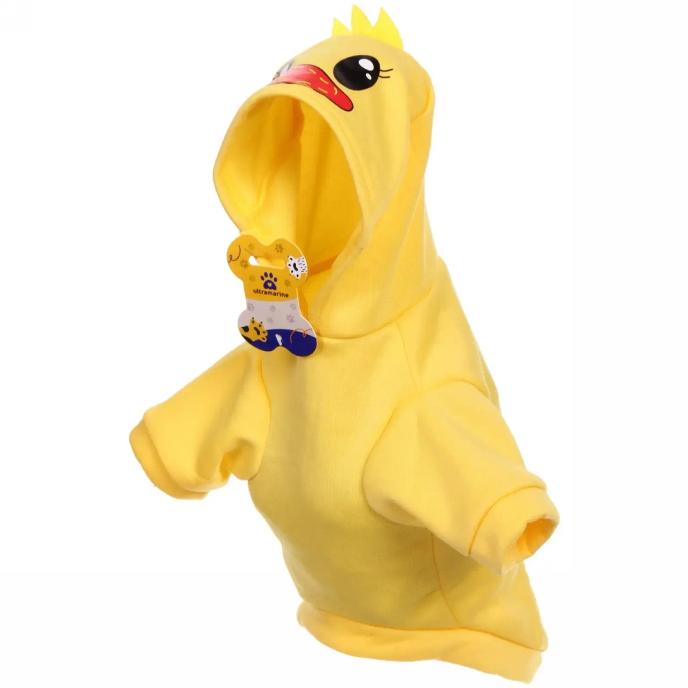 Кофта - толстовка с капюшоном для собак мелких пород «МОДНЫЙ БРО», цыплёнок, размер L (20*36*26см) Ultramarine