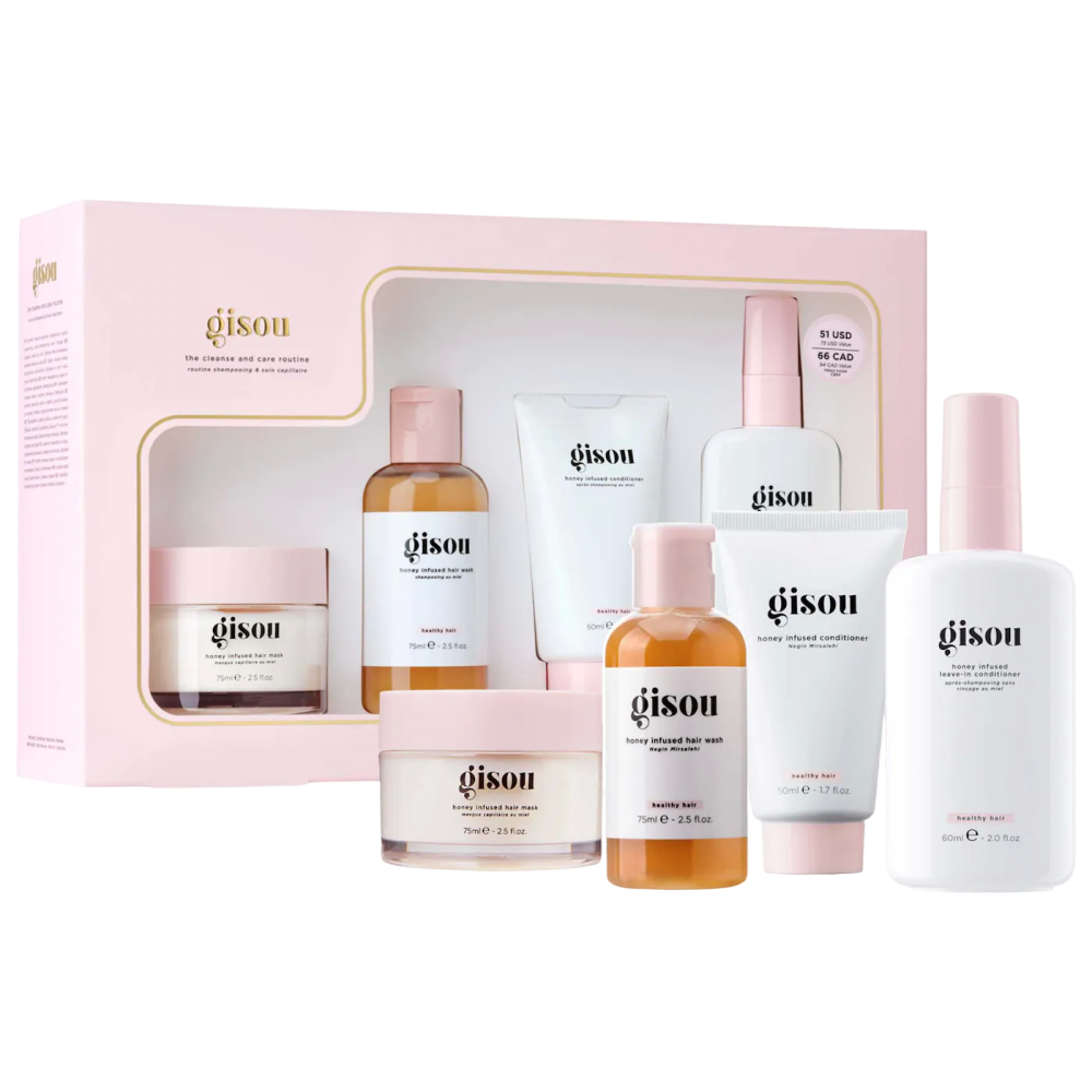 GISOU Hydrating Cleanse & Care Set Honey Infused