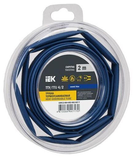 Трубка термоусадочная ТТУ нг-LS 4/2 син. (уп.2м) IEK UDR12-004-002-002-K07-T